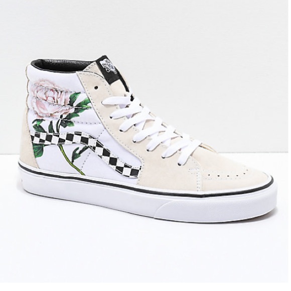 vans old skool checker floral